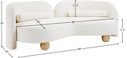 Daphne 89" Chenille Fabric Upholstered Sofa in Cream - 44001Cream-S