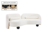 Daphne 89" Chenille Fabric Upholstered Sofa in Cream - 44001Cream-S