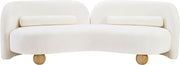 Daphne 89" Chenille Fabric Upholstered Sofa in Cream - 44001Cream-S