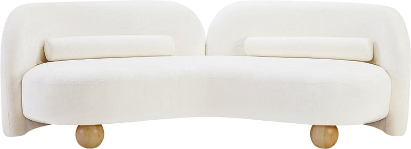 Daphne 89" Chenille Fabric Upholstered Sofa in Cream - 44001Cream-S
