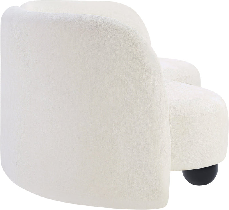 Daphne 89" Chenille Fabric Upholstered Sofa in Cream - 44001Cream-S