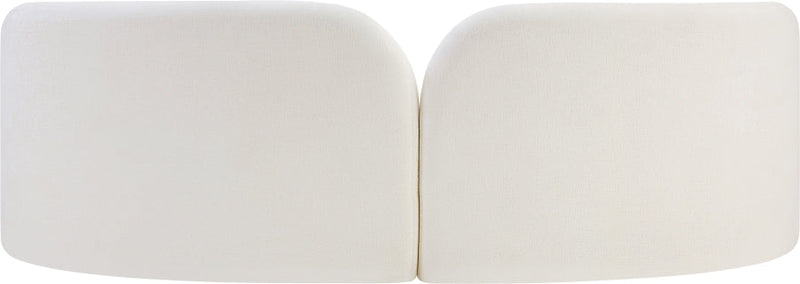 Daphne 89" Chenille Fabric Upholstered Sofa in Cream - 44001Cream-S