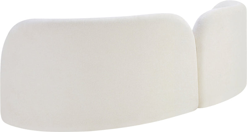 Daphne 89" Chenille Fabric Upholstered Sofa in Cream - 44001Cream-S