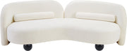 Daphne 89" Chenille Fabric Upholstered Sofa in Cream - 44001Cream-S