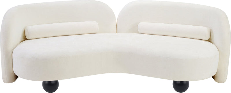 Daphne 89" Chenille Fabric Upholstered Sofa in Cream - 44001Cream-S