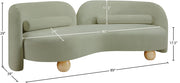 Daphne 89" Chenille Fabric Upholstered Sofa in Mint - 44001Mint-S
