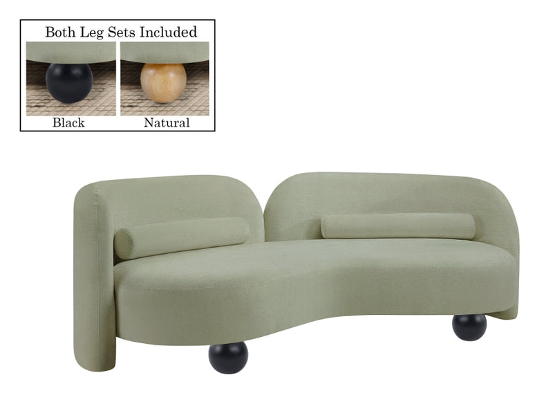 Daphne 89" Chenille Fabric Upholstered Sofa in Mint - 44001Mint-S