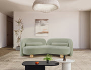 Daphne 89" Chenille Fabric Upholstered Sofa in Mint - 44001Mint-S