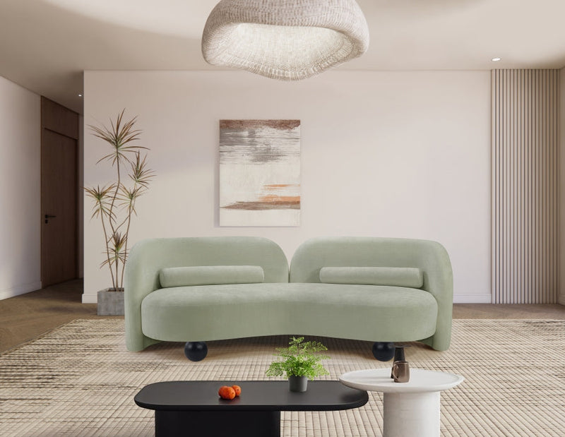 Daphne 89" Chenille Fabric Upholstered Sofa in Mint - 44001Mint-S