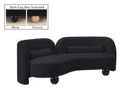 Daphne 89" Velvet Upholstered Sofa in Black - 44002Black-S