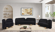 Daphne 89" Velvet Upholstered Sofa in Black - 44002Black-S