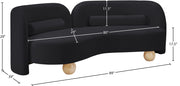 Daphne 89" Velvet Upholstered Sofa in Black - 44002Black-S