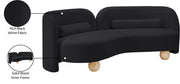 Daphne 89" Velvet Upholstered Sofa in Black - 44002Black-S