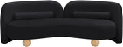 Daphne 89" Velvet Upholstered Sofa in Black - 44002Black-S