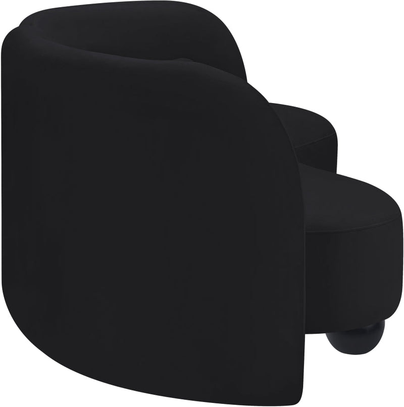 Daphne 89" Velvet Upholstered Sofa in Black - 44002Black-S