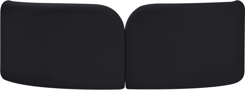 Daphne 89" Velvet Upholstered Sofa in Black - 44002Black-S