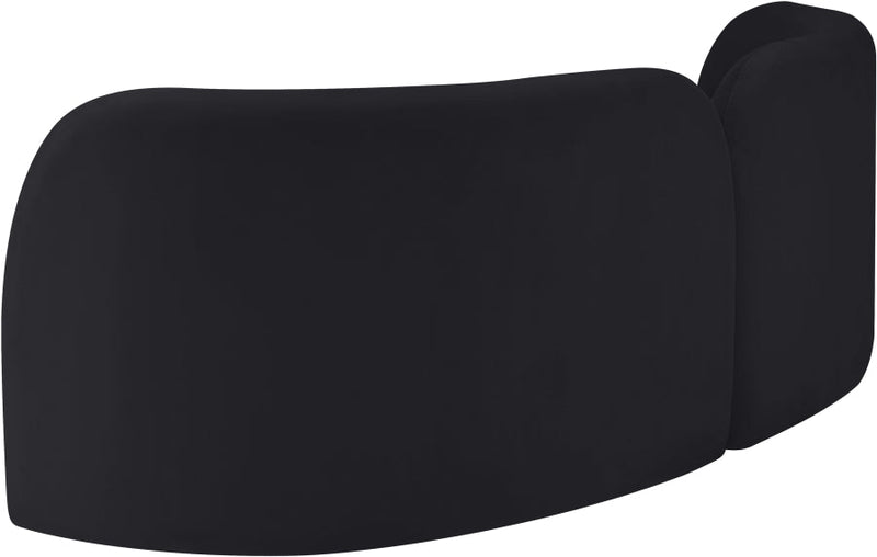 Daphne 89" Velvet Upholstered Sofa in Black - 44002Black-S