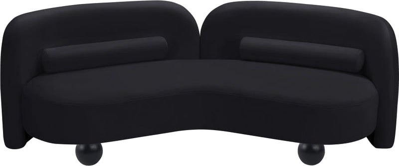 Daphne 89" Velvet Upholstered Sofa in Black - 44002Black-S