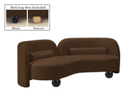 Daphne 89" Velvet Upholstered Sofa in Brown - 44002Brown-S