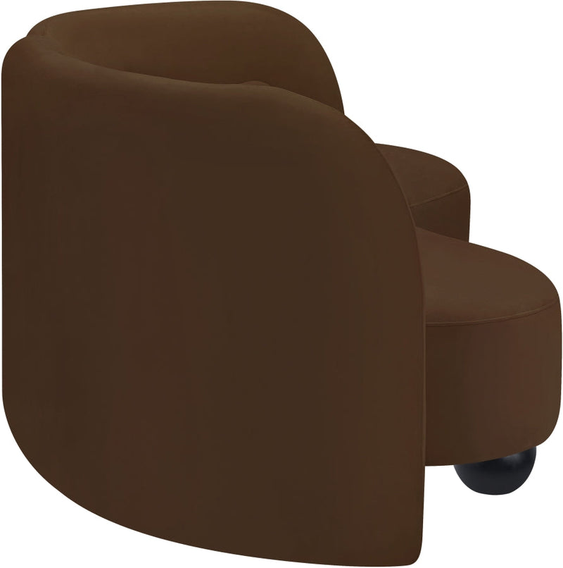 Daphne 89" Velvet Upholstered Sofa in Brown - 44002Brown-S