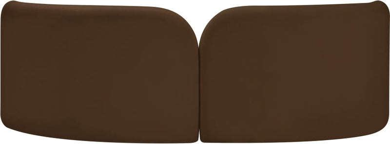 Daphne 89" Velvet Upholstered Sofa in Brown - 44002Brown-S