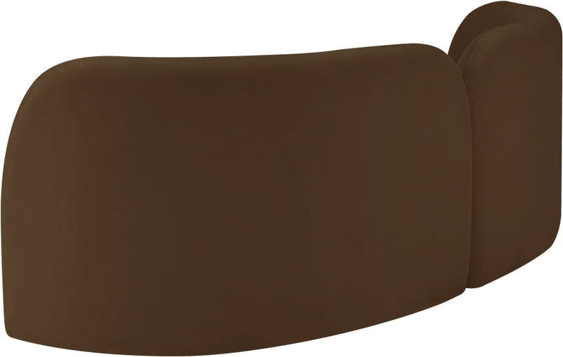 Daphne 89" Velvet Upholstered Sofa in Brown - 44002Brown-S