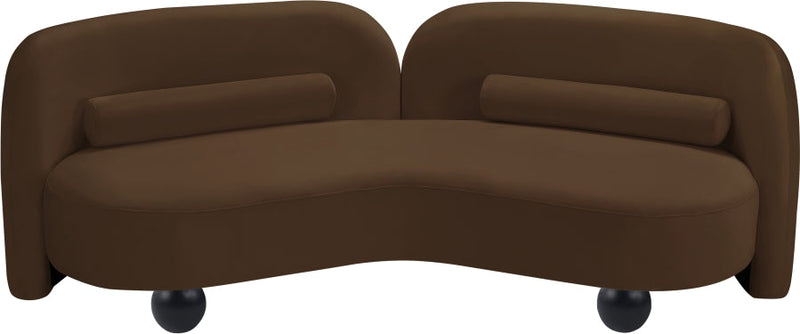 Daphne 89" Velvet Upholstered Sofa in Brown - 44002Brown-S
