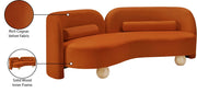 Daphne 89" Velvet Upholstered Sofa in Cognac - 44002Cognac-S