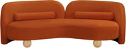 Daphne 89" Velvet Upholstered Sofa in Cognac - 44002Cognac-S