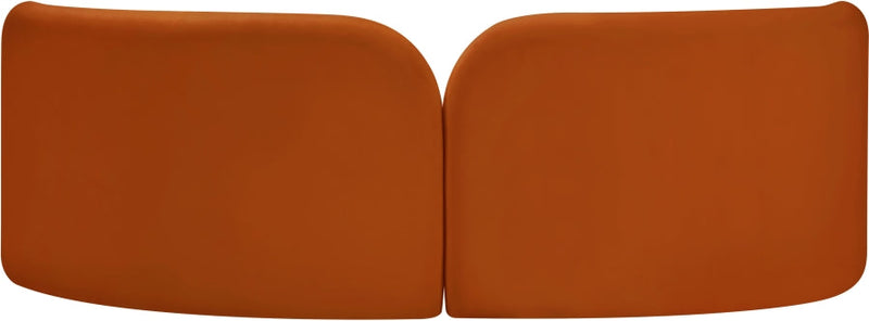 Daphne 89" Velvet Upholstered Sofa in Cognac - 44002Cognac-S