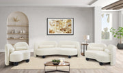 Daphne 89" Velvet Upholstered Sofa in Cream - 44002Cream-S