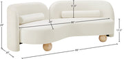 Daphne 89" Velvet Upholstered Sofa in Cream - 44002Cream-S