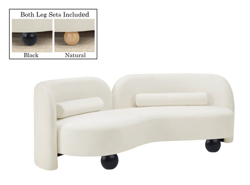 Daphne 89" Velvet Upholstered Sofa in Cream - 44002Cream-S