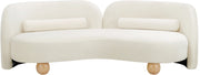 Daphne 89" Velvet Upholstered Sofa in Cream - 44002Cream-S