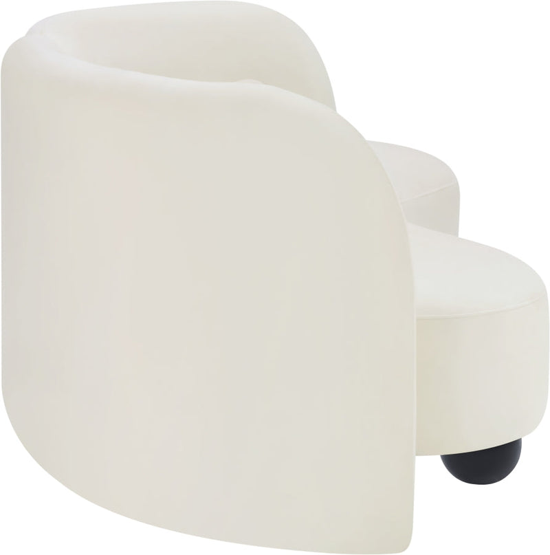 Daphne 89" Velvet Upholstered Sofa in Cream - 44002Cream-S