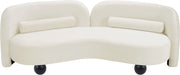 Daphne 89" Velvet Upholstered Sofa in Cream - 44002Cream-S