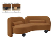Daphne 89" Velvet Upholstered Sofa in Saddle - 44002Saddle-S