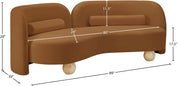 Daphne 89" Velvet Upholstered Sofa in Saddle - 44002Saddle-S