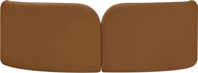 Daphne 89" Velvet Upholstered Sofa in Saddle - 44002Saddle-S