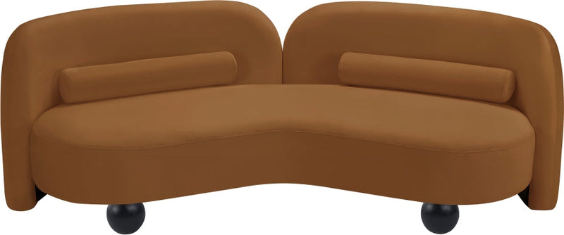 Daphne 89" Velvet Upholstered Sofa in Saddle - 44002Saddle-S