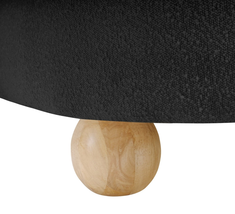 Daphne Boucle Fabric Upholstered Chair in Black - 44003Black-C
