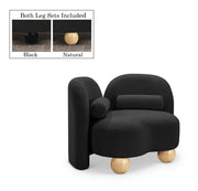 Daphne Boucle Fabric Upholstered Chair in Black - 44003Black-C