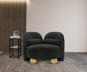 Daphne Boucle Fabric Upholstered Chair in Black - 44003Black-C