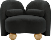 Daphne Boucle Fabric Upholstered Chair in Black - 44003Black-C