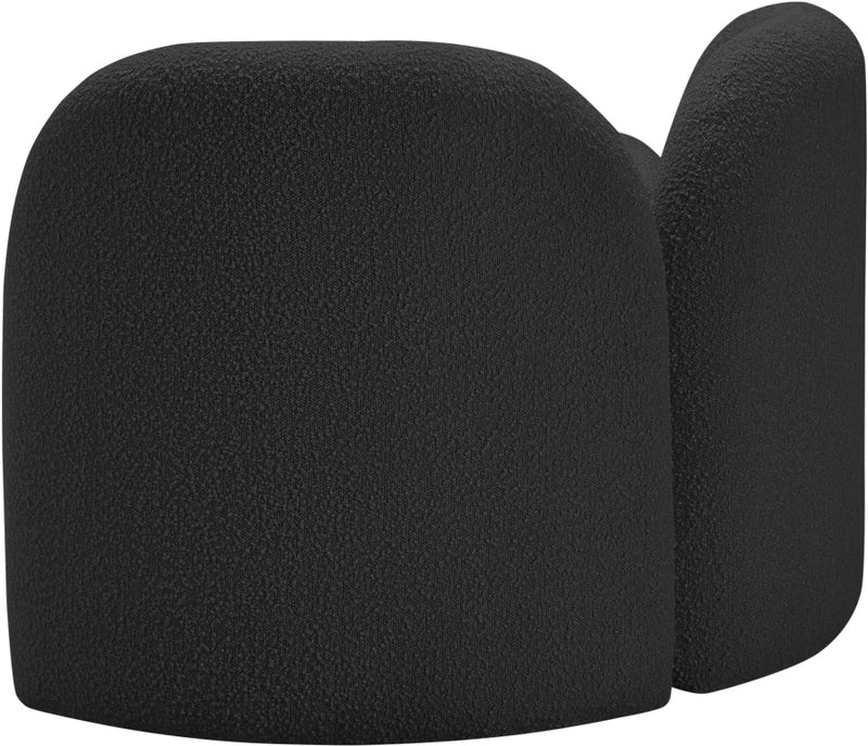 Daphne Boucle Fabric Upholstered Chair in Black - 44003Black-C