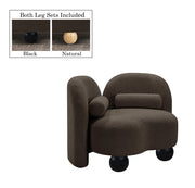 Daphne Boucle Fabric Upholstered Chair in Brown - 44003Brown-C