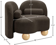 Daphne Boucle Fabric Upholstered Chair in Brown - 44003Brown-C