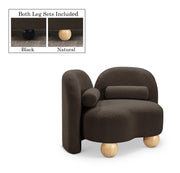 Daphne Boucle Fabric Upholstered Chair in Brown - 44003Brown-C