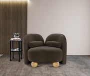 Daphne Boucle Fabric Upholstered Chair in Brown - 44003Brown-C