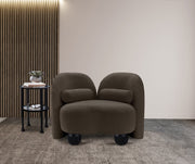 Daphne Boucle Fabric Upholstered Chair in Brown - 44003Brown-C